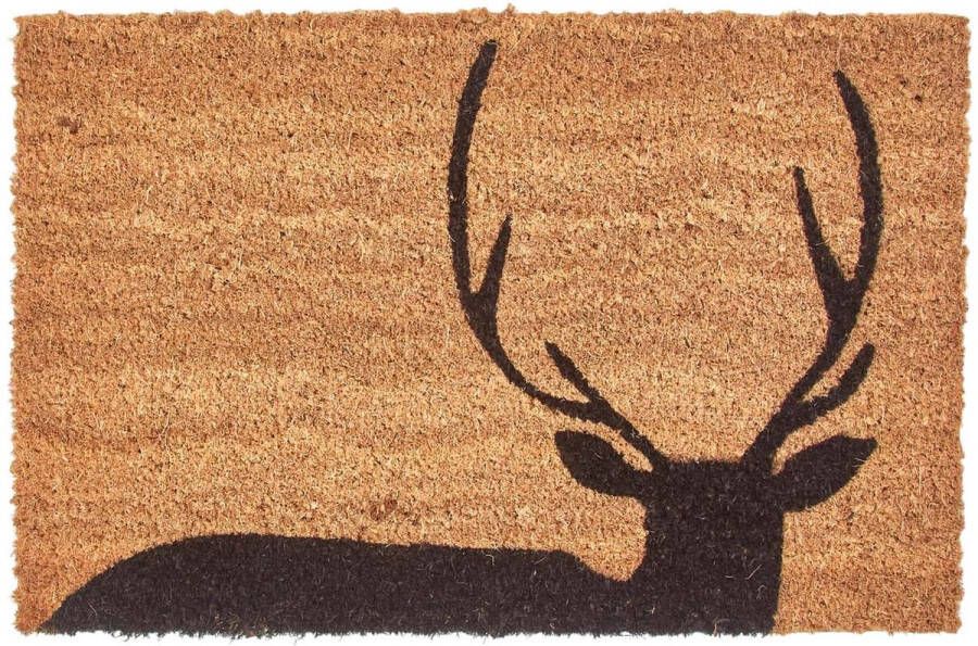 Homescapes Antislip Kokosmat Silhouet Zwart Hert