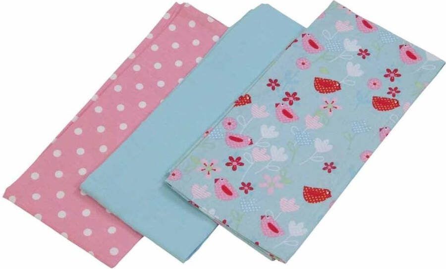 Homescapes theedoekenset 3 stuks vogels en bloemen