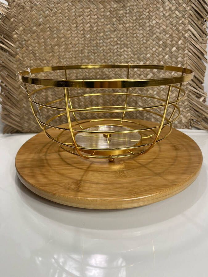 Homestar Luxe gold fruitschaal Fruitmand Fruitschaal luxe design Decoratieve Fruitschaal Metaal diameter 25cm diep 13cm