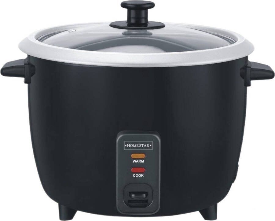 Homestar Rijstkoker 2.2 Liter Uitneembare Binnenpan en Warmhoudfunctie Zwart