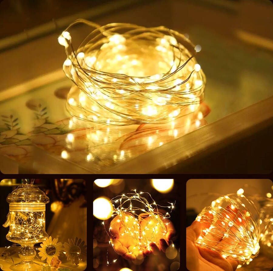 Homezie Fairy Lights 20 meter 200 Leds USB Voor binnen & buiten Lampjes Slinger Lichtsnoer Binnen & buiten Kerstverlichting