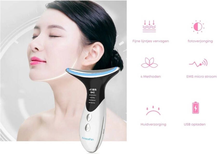 Envigante Huidverjongingsapparaat Led gezichtsmasker Facelift apparaat Anti rimpel Gezichtsmassage Nekmassage Mesotherapie apparaat