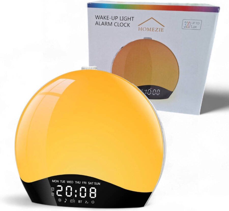 Homezie Wake up light White noise machine Slaaptrainer Wekker Natuurlijke geluiden