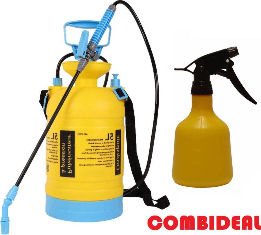 HomGar COMBIDEAL Drukspuit 5 L Vernevelaar Handsproeier Nevelspuit Plantspuit Professioneel Bestand tegen zuren chloor azijn)