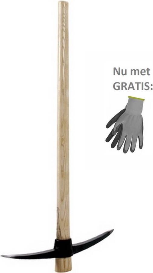HomGar Pikhouweel -Hakbijl Grondbikkel Grondhak Landhak Steel 90 cm Compleet Nu met GRATIS handschoenen