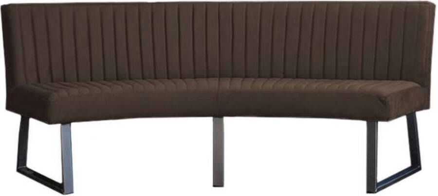 HomingXL Eetkamerbank Oval geschikt voor ovale tafel 240 cm stof Element antraciet 02