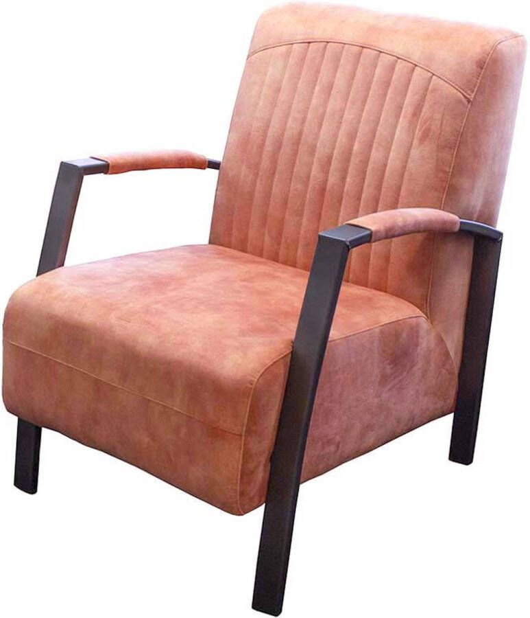 HomingXL Industriële fauteuil Giulietta | velours Adore roze 166 | 61 cm breed