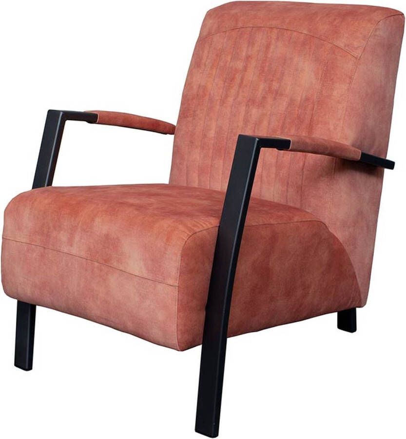 HomingXL Industriële fauteuil Ponza | velours Adore roze 166 | 61 cm breed