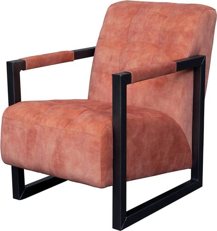 HomingXL Industriële fauteuil Salina | velours Adore roze 166 | 60 cm breed