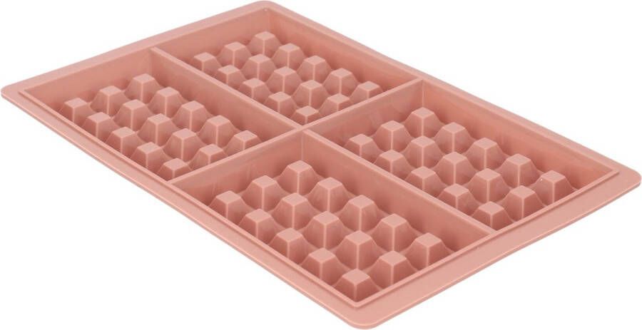 Homla Easy Bake ovenvorm voor 4 wafels Siliconen bakvorm vaatwasmachinebestendig Roze 28 x 18 cm