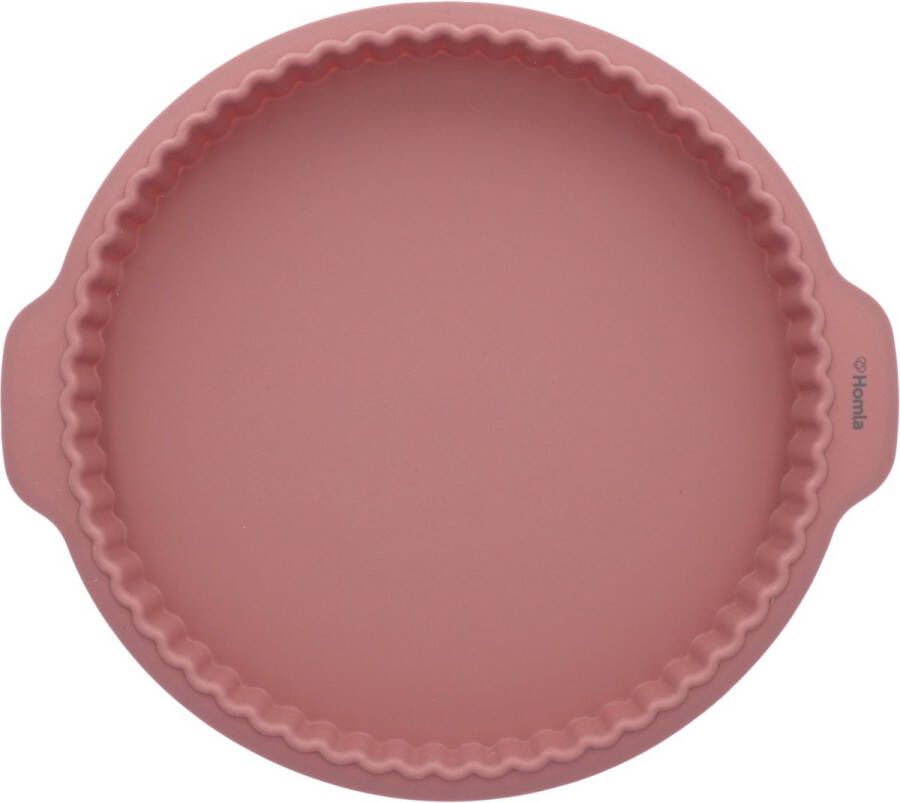 Homla Easy Bake Ronde Taartvorm Siliconen Vorm voor het bakken van Quichevorm Vaatwasmachinebestendig Roze 31 cm