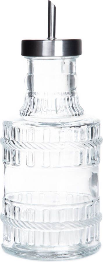 Homla flesregel oliefles met trechtertuit mooi glas organisatie van huis en keuken robuust dik glas comfortabele vorm voor eenvoudig gebruik 450 ml patroon