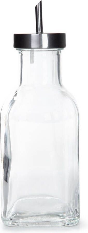 Homla flesregel oliefles met trechtertuit mooi glas organisatie van huis en keuken robuust dik glas comfortabele vorm voor eenvoudig gebruik 450 ml glad