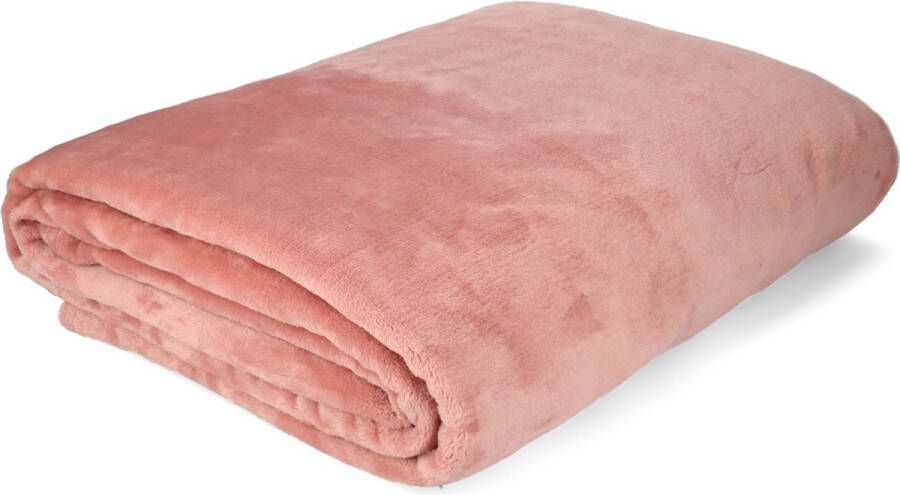 Homla Rode deken Zachte comfortabele deken en thermische deken in Ã©Ã©n Polyestervezeldeken Pluizige beddeken voor slaapbank Bed Minimalistisch Kleur Roze 200 x 220 cm
