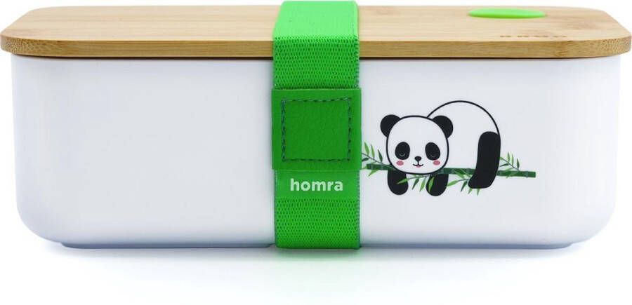 Homra Lunchbox Kinderen Broodtrommel Kids Kind 2 Compartimenten Lunch To Go Kinderen Bento box FSC Bamboo Duurzaam Kunststof BPA vrij Lunchtrommel Back to School