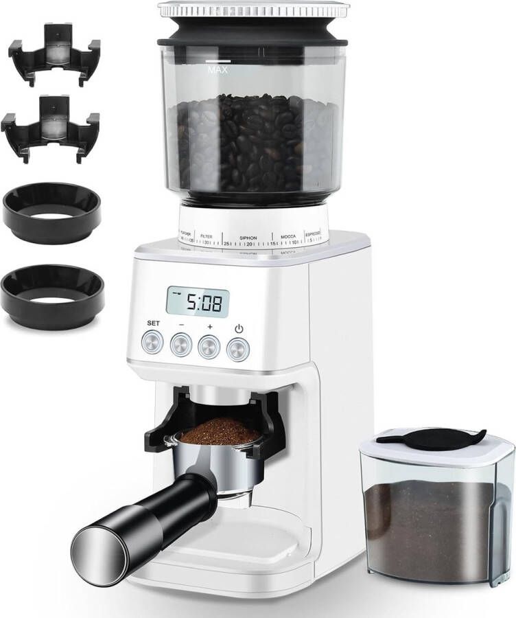 Homtone Elektrische Koffiemolen Roestvrijstalen Kegelmaalmolen 51 Instelbare Maalgraad