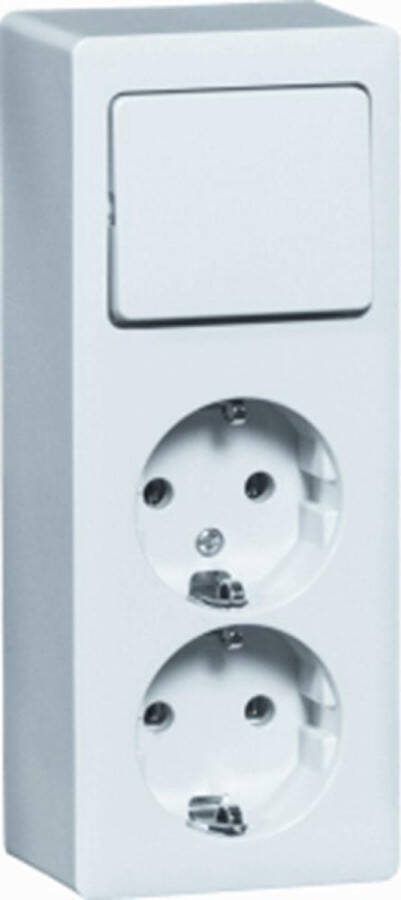 Honeywell Peha Combinatieschakelaar Contactdoos 2 Stopcontacten met aardingspin Wit 00276621 E3MFZ