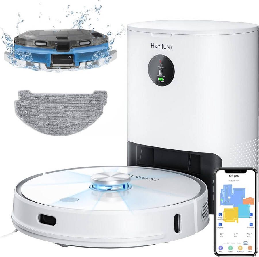 Honiture Robotstofzuiger met dweilfunctie Q6 Pro 3500Pa