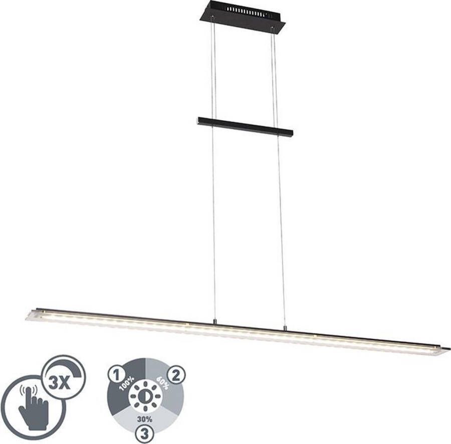 Honsel cavolo Hanglamp eettafel 1 lichts L 135 cm Zwart