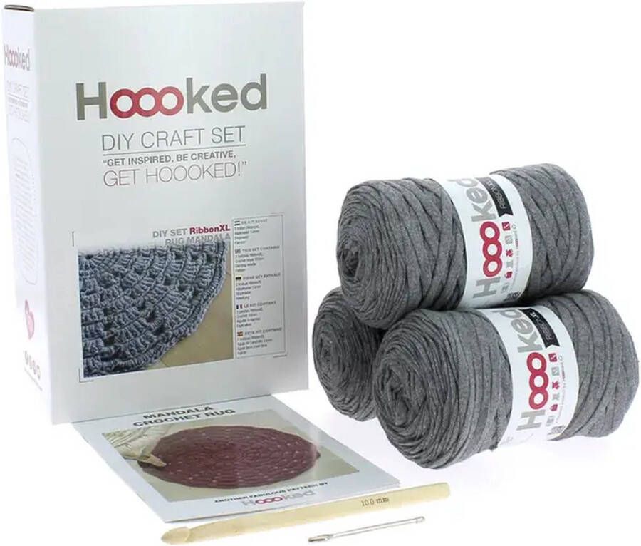 Hooked DIY Haakpakket RibbonXL Mandala Vloerkleed Stone Grey