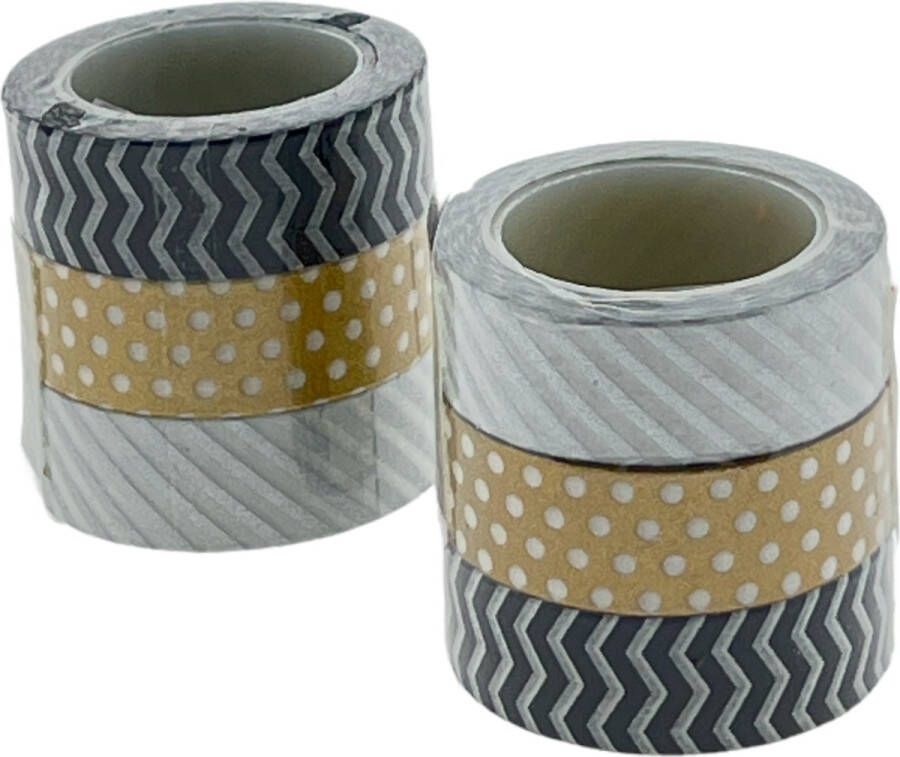 Hoomark Washi Tape Set met 6 rollen Masking Tape 15mm x 2 5 mtr