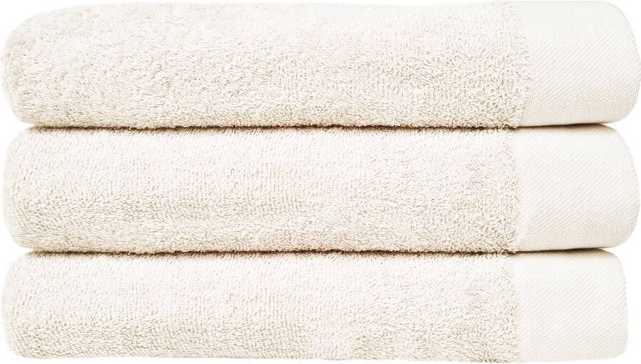 HOOMstyle Handdoeken Set 70x140cm 3 stuks Hotelkwaliteit Badlaken 100% Katoen 650gr Off White Gebroken Wit
