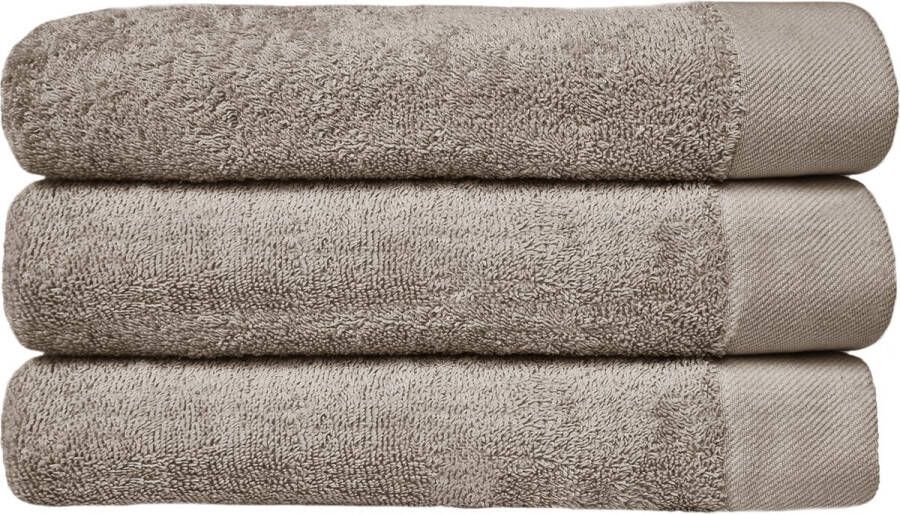HOOMstyle Luxe Handdoek SET 3x 650grs Soft Cotton Extra dik 70x140cm – Taupe – Voordeelset 3 stuks