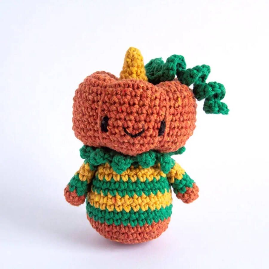 Hoooked Haakpakket Amigurumi Pumpkin Boy compleet met haaknaald en nederlandse gebruiksaanwijzing