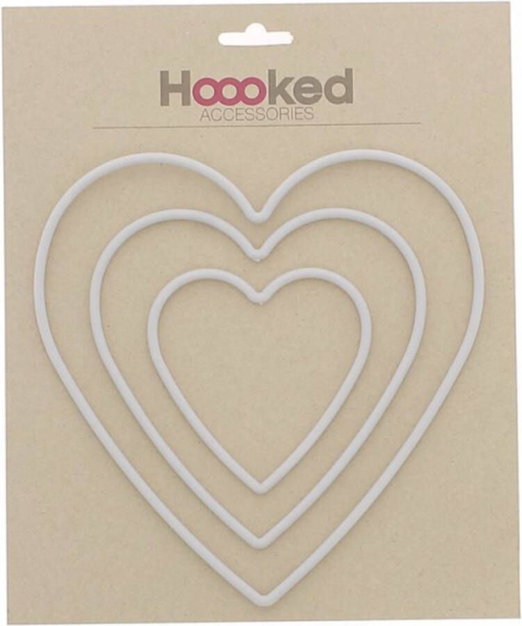 Hoooked Macramé Hearts Dromenvanger Set van 3 Dreamcatcher Knutselpakket DIY Hartvormige Frames Macrame Ringen