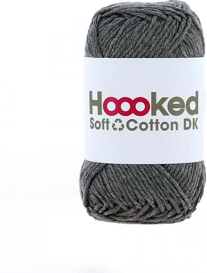 Hoooked Soft Cotton DK 50g. Berlin Lava (grijs(