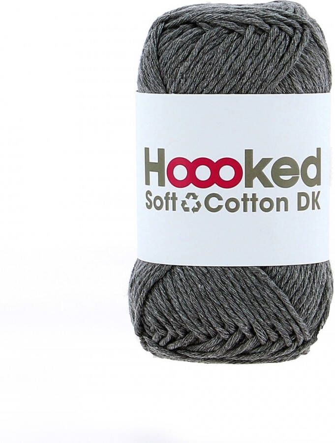 Hoooked Soft Cotton DK 50g. Berlin Lava (grijs(