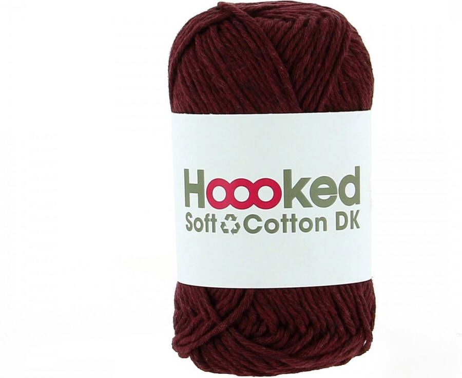 Hoooked Soft Cotton DK 50g. Bordeaux Red (rood)