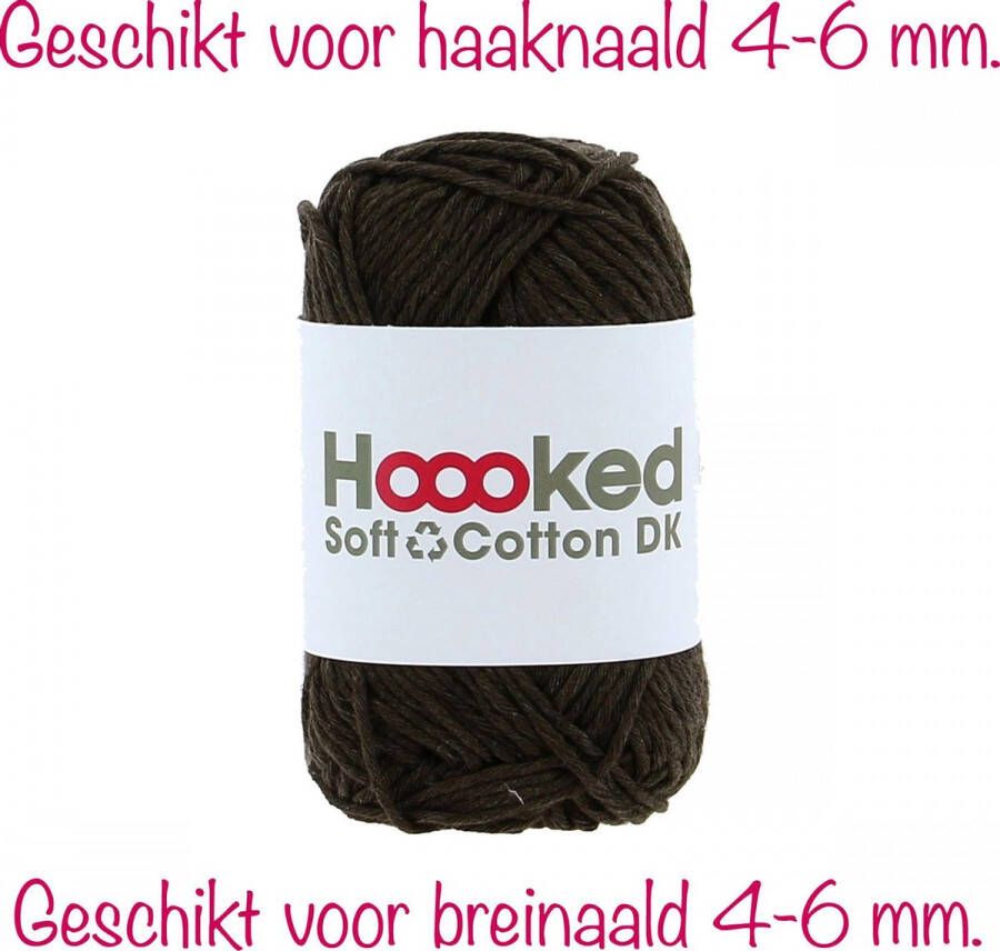 Hoooked Soft Cotton DK 50g. Havana Brown (bruin)