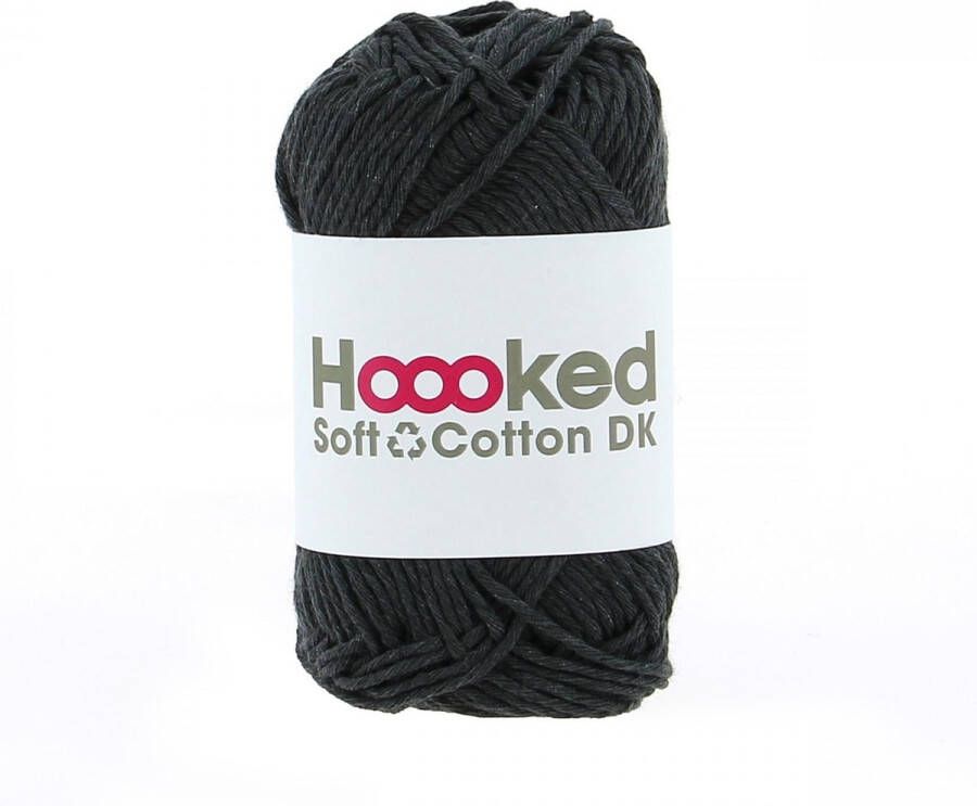 Hoooked Soft Cotton DK 50g. London Charoal (antraciet)