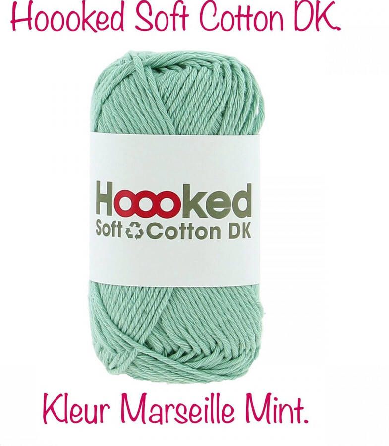 Hoooked Soft Cotton DK 50g. Marseille Mint (mint groen)