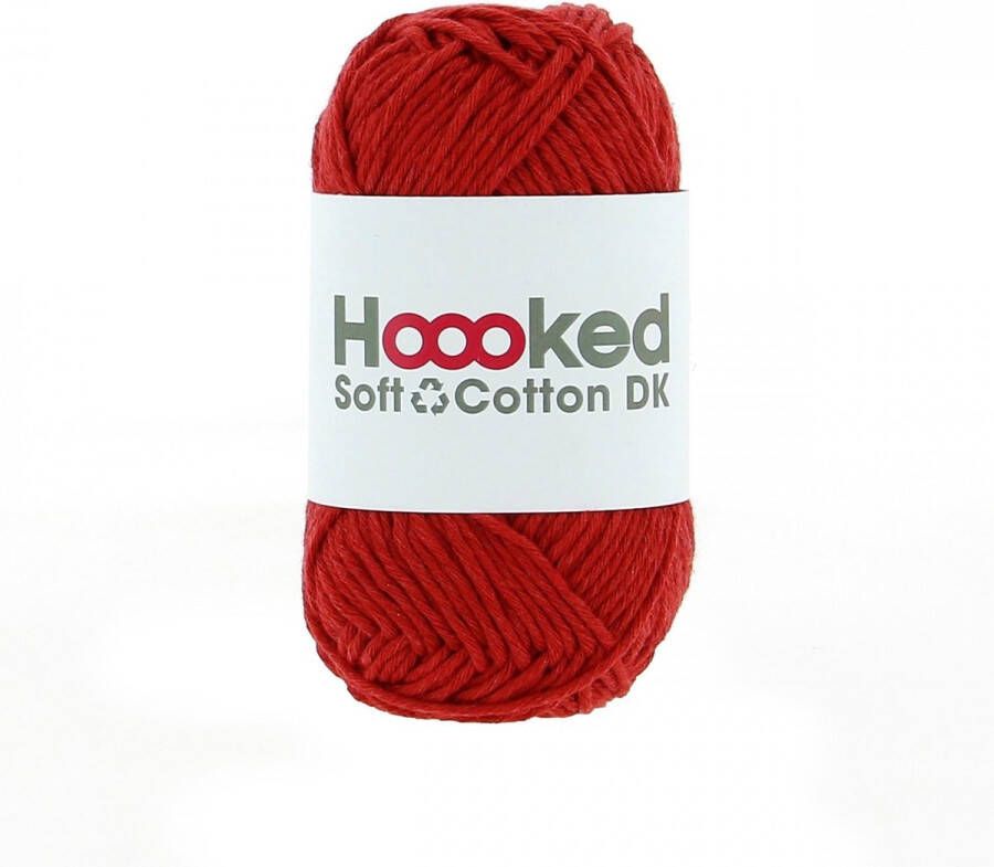 Hoooked Soft Cotton DK 50g. Naples Red (rood)
