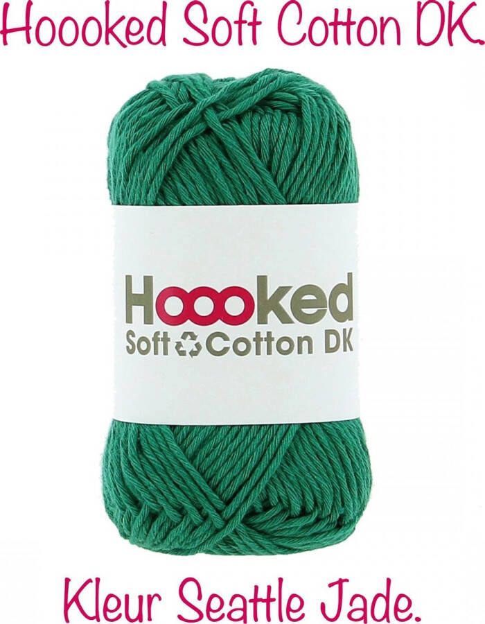 Hoooked Soft Cotton DK 50g. Seattle Jade (groen)