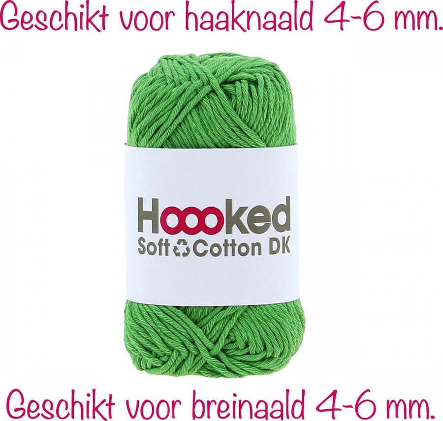 Hoooked Soft Cotton DK 50g. Singapore Green (groen)