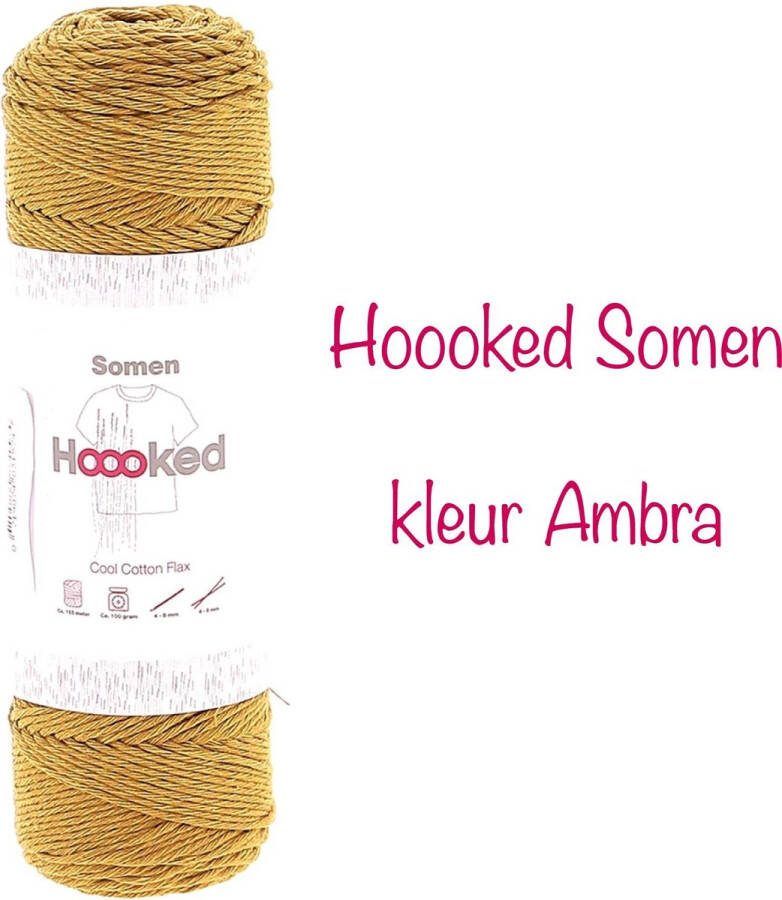 Hoooked Somen Ambra (mosterd geel) gerecycled katoen linnen garen