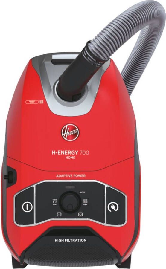 Hoover HE710HM Stofzuiger met stofzak Ultra Krachtig 850W Stil 64 dB Grote Capaciteit 5L + Parketborstel rood en zwart