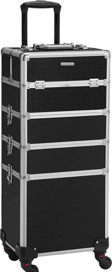 Hoppa! Cosmetische Koffer Trolley professionele make-up koffer Zwart MDF 35 x 25 x 79 cm