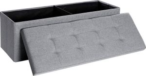 Hoppa! Zitbank met Deksel 120 L Lichtgrijs MDF 110 x 38 x 38 cm