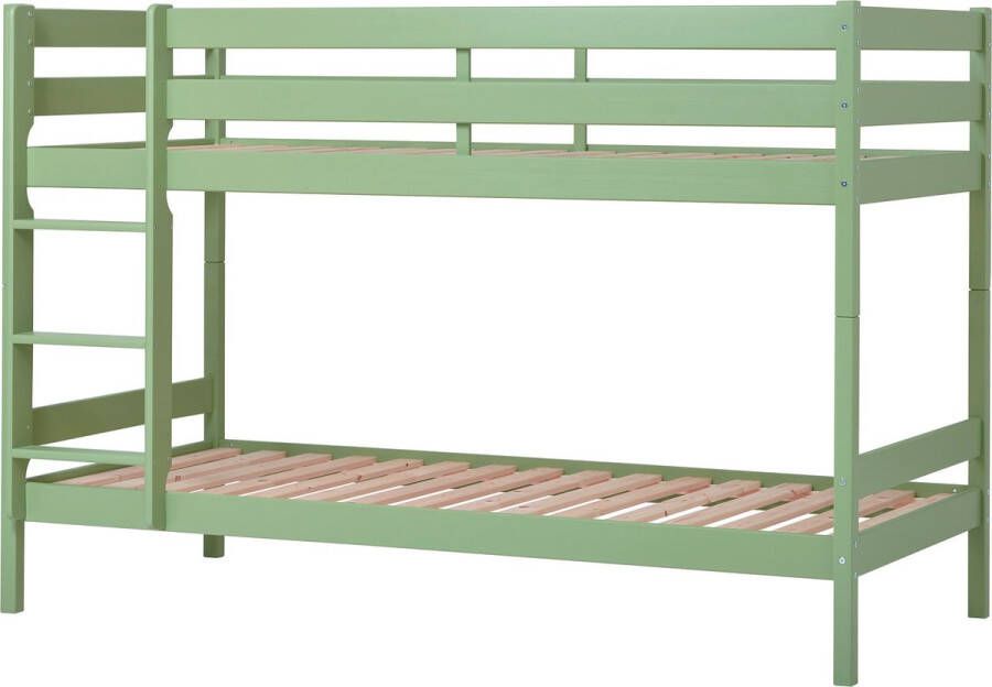 Hoppekids ECO Comfort stapelbed 90x200 cm met lattenbodem bleekgroen