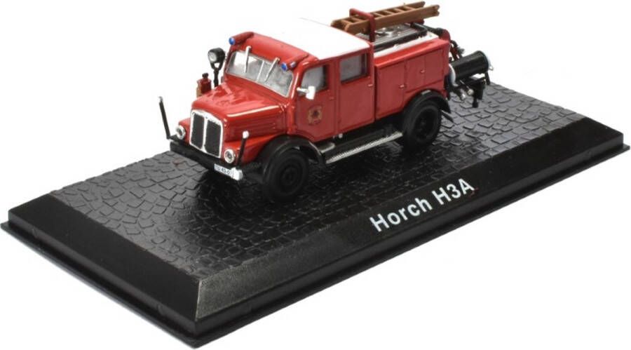 Horch H3A Editions Atlas Collection 1:72 Classic Fire Engines Brandweer in vitrine Display
