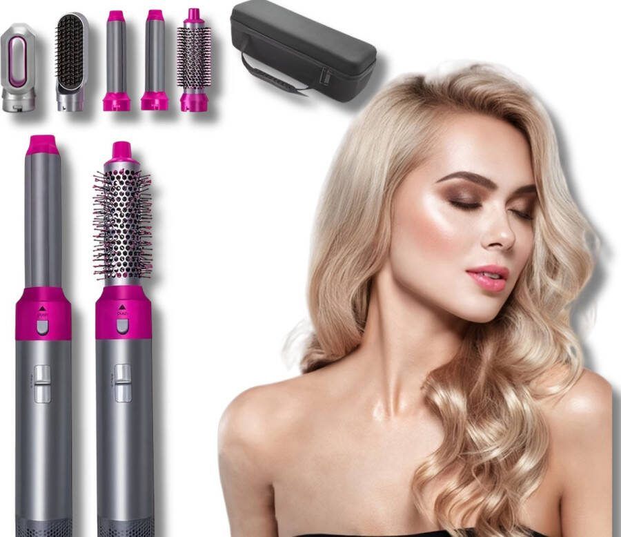 HoriVue 5 in 1 Krultang Hairwrap Multistyler Heteluchtborstel Krulborstel Lang & Kort Haar Hairstyler