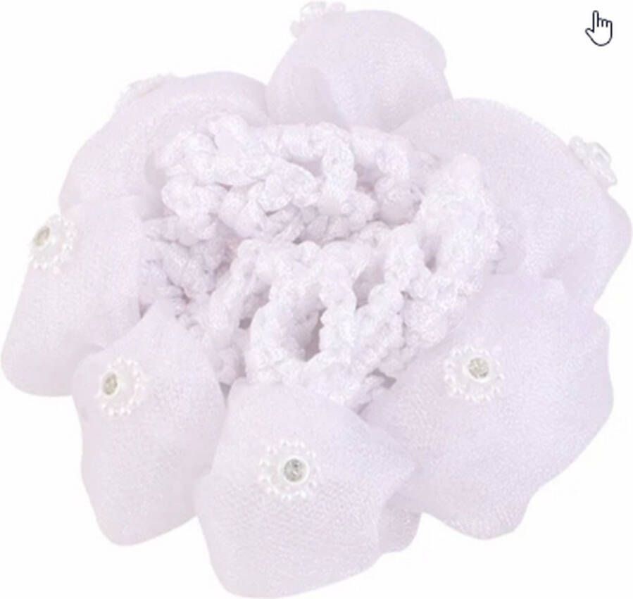 HorsbyAmy HorsebyAmy Scrunchie knotnetje wit glitter