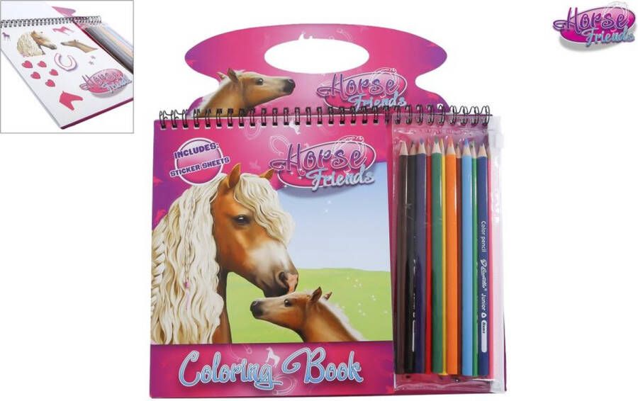 Horse Friends Kleurboek Schetsboek Paarden Inclusief Paarden Stickers Paarden Sjablonen en Potloden