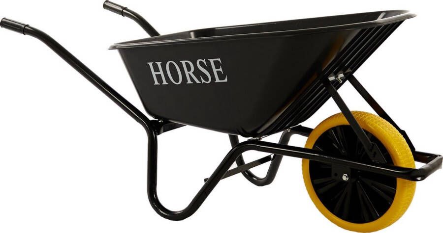 Horse Kruiwagen met antilek band Gemonteerd geleverd kruiwagen zwart kruiwagen 100 liter