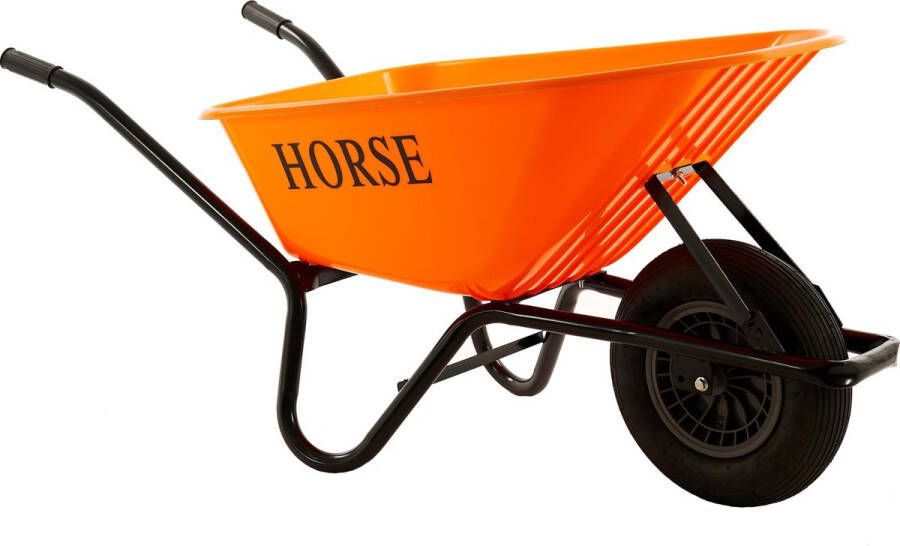 Horse Kruiwagen Gemonteerd geleverd kruiwagen oranje kruiwagen 100 liter