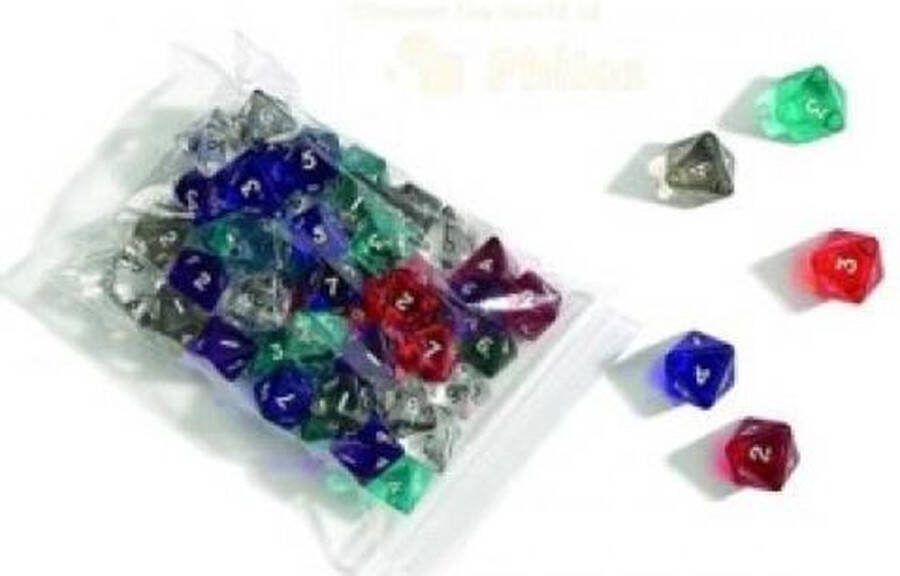 HOT Games 8-kantige dobbelstenen 12 stuks acryl kleuren 22mm